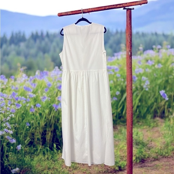 ASOS Poplin Tie Front White Maxi Dress. Size Large. Like new. - Picture 5 of 8